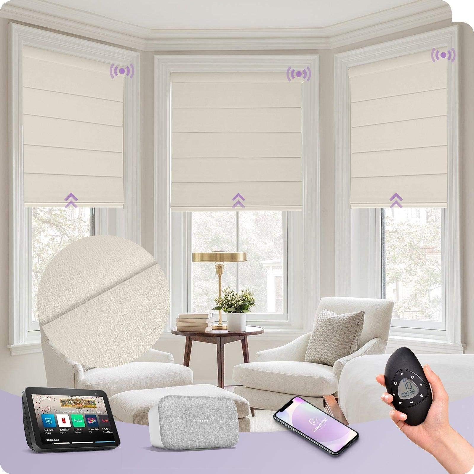 Graywind Electric Roman Blinds | Blackout Series