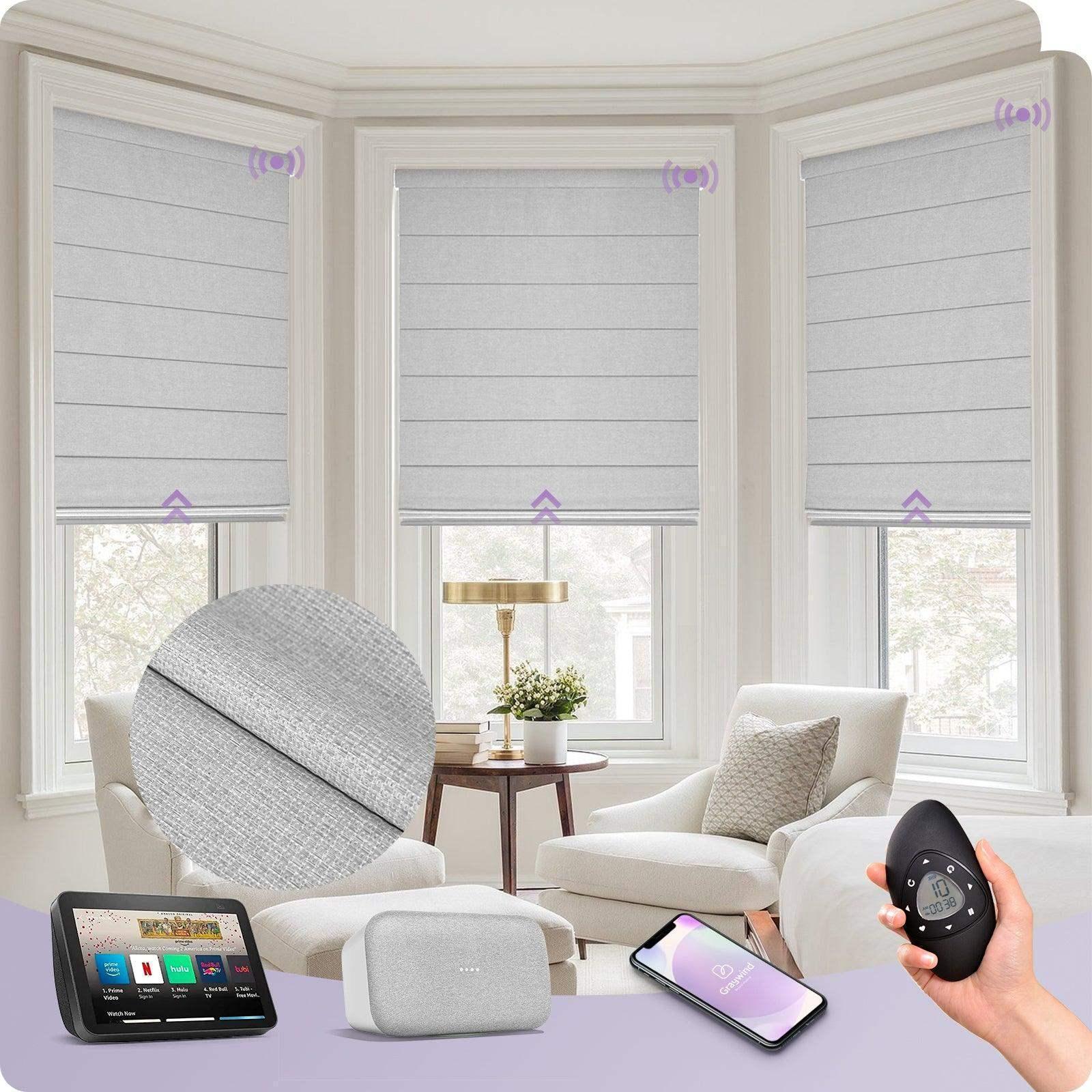 Graywind Electric Roman Blinds | Blackout Series