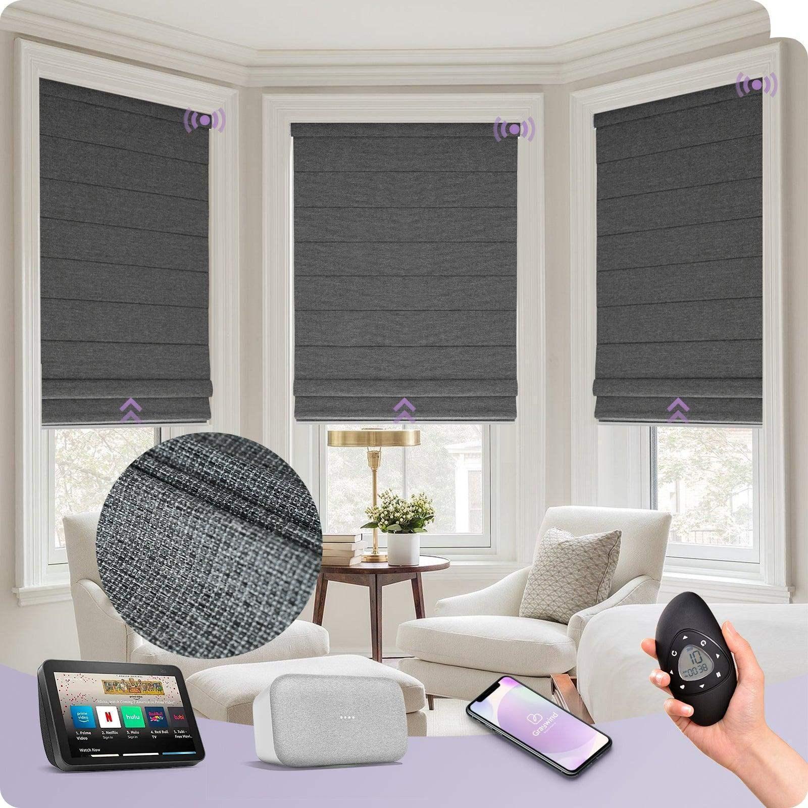 Graywind Electric Roman Blinds | Blackout Series