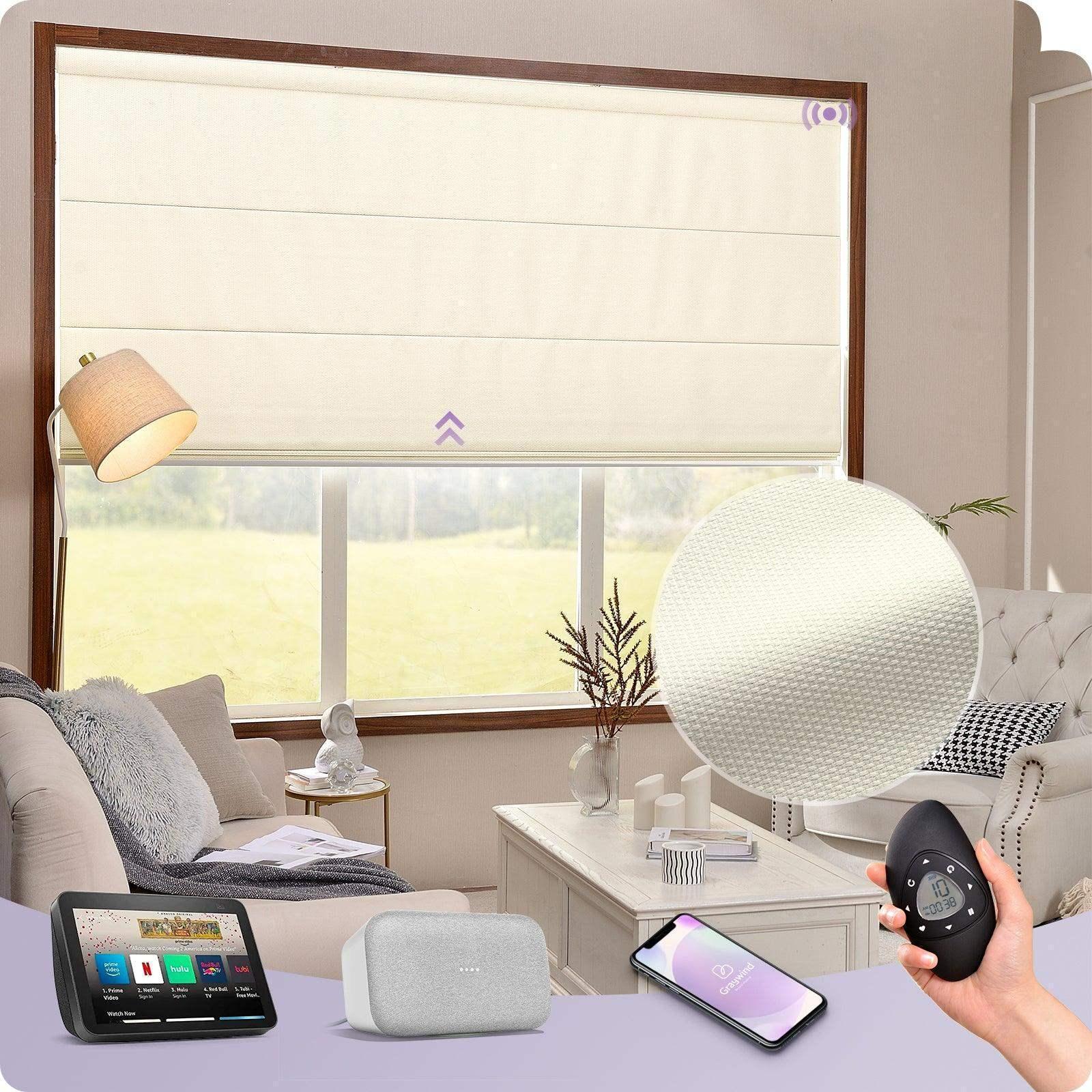 Graywind Electric Roman Blinds | Blackout Series