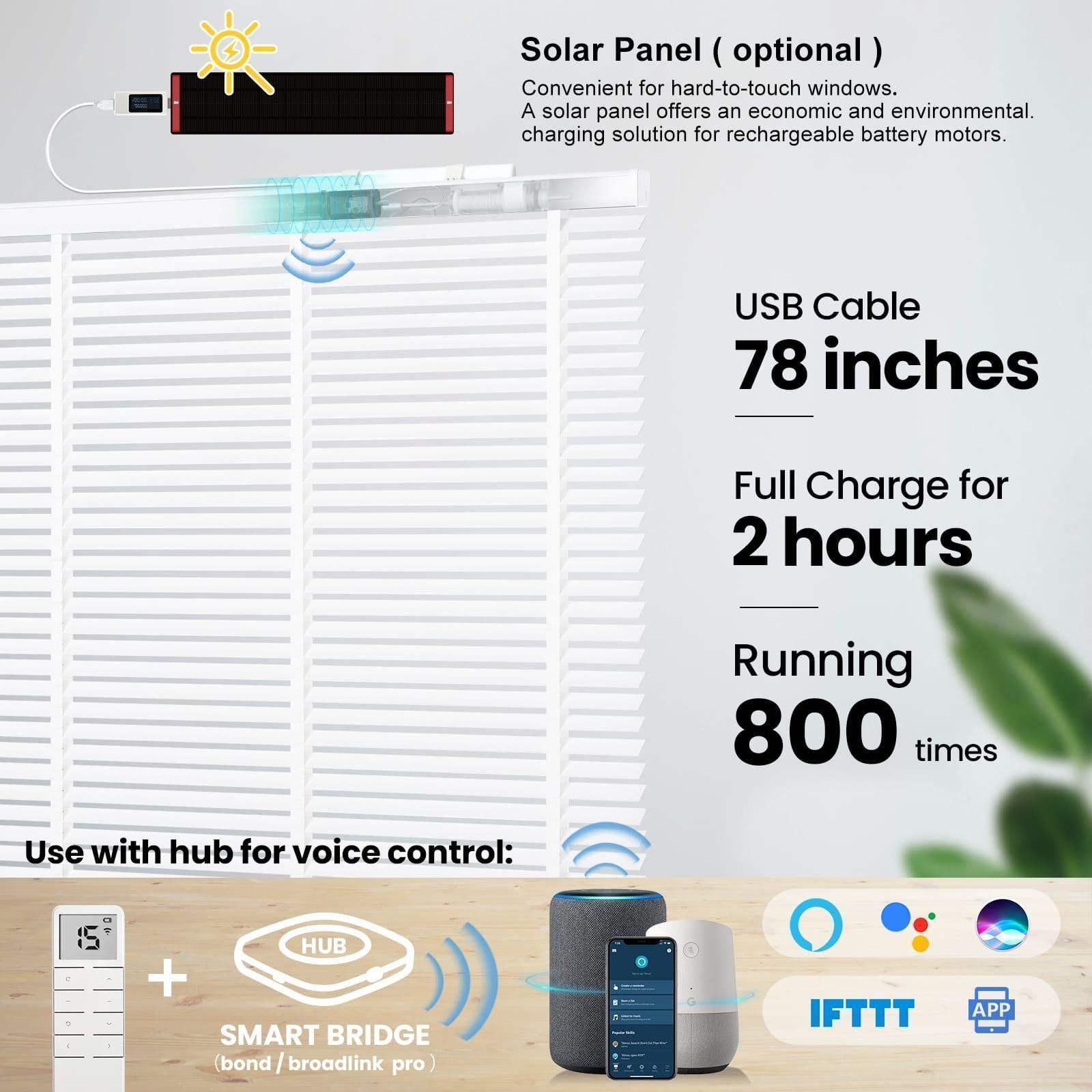 Graywind Electric Real Wooden Blinds |  Basswood White