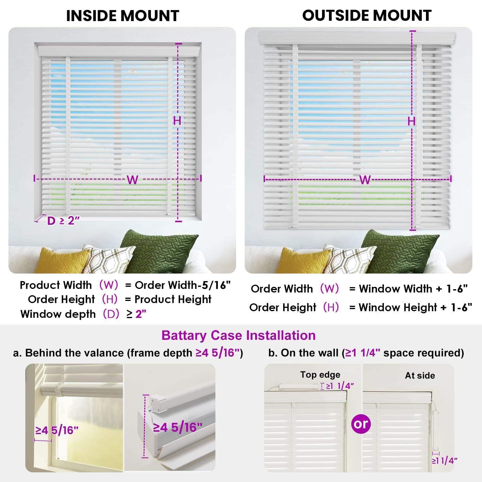 Graywind Electric Real Wooden Blinds |  Basswood White