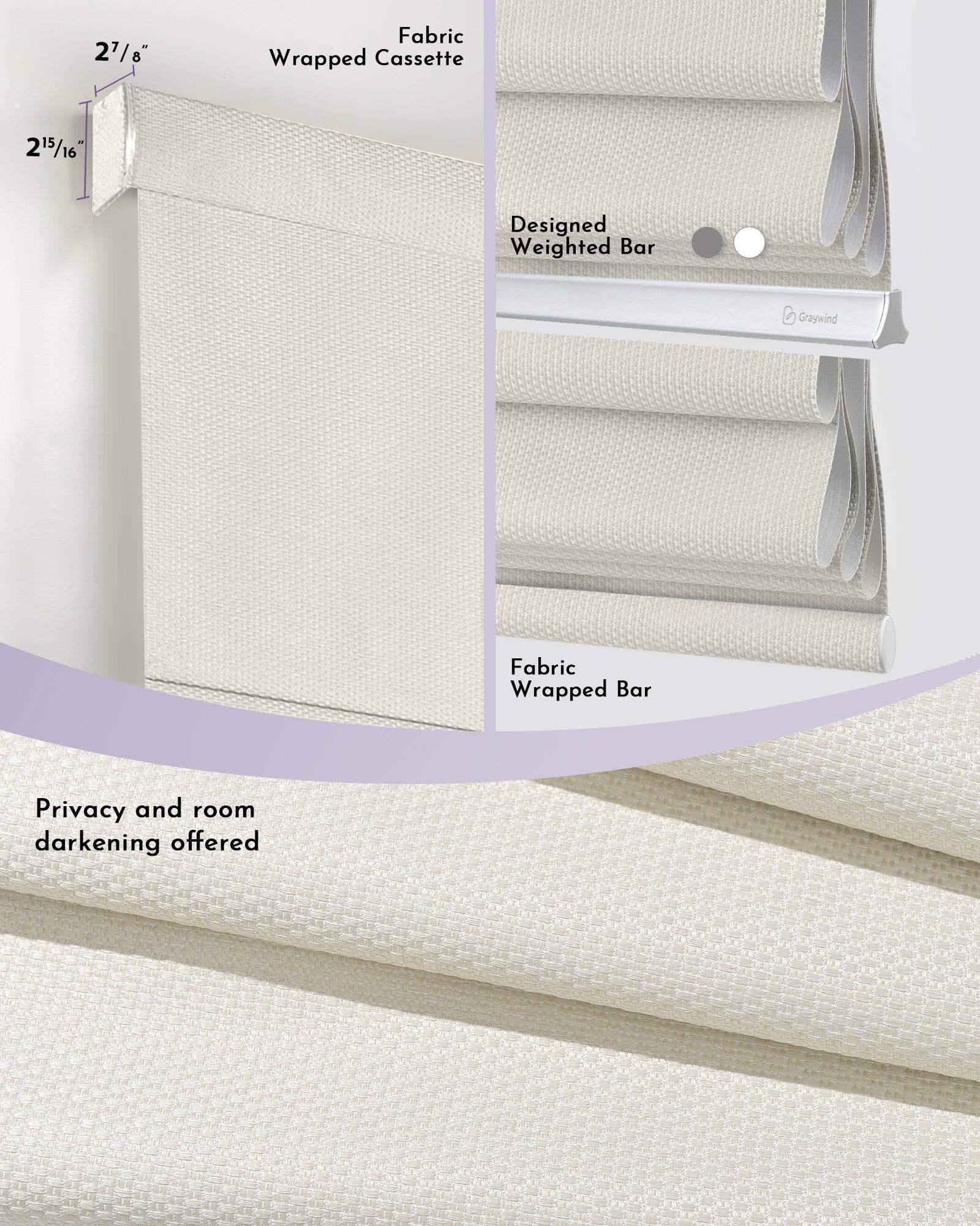 Graywind Electric Roman Blinds | Blackout Series