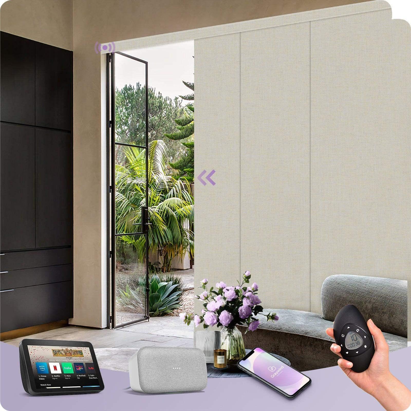 Graywind Electric Blackout Panel Blinds | Fabric Series | Custom Width to 177"