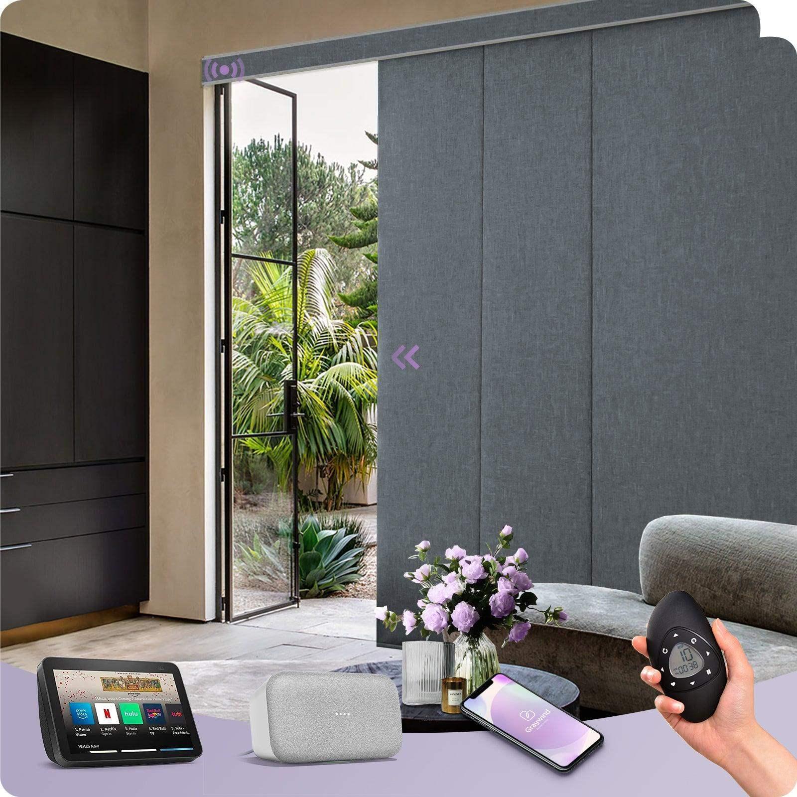 Graywind Electric Blackout Panel Blinds | Fabric Series | Custom Width to 177"