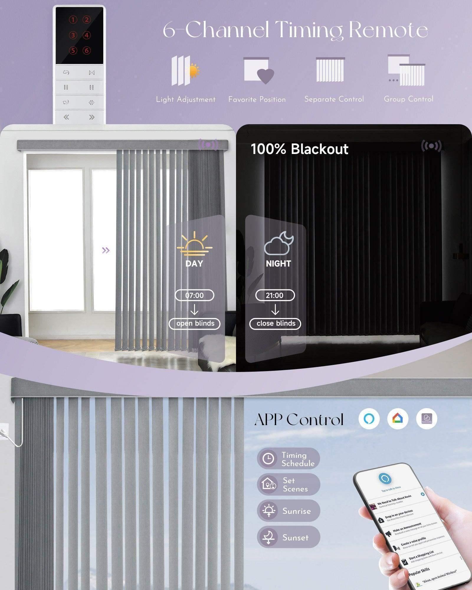 Graywind Electric Vertical Blinds | Blackout Series | Customizable