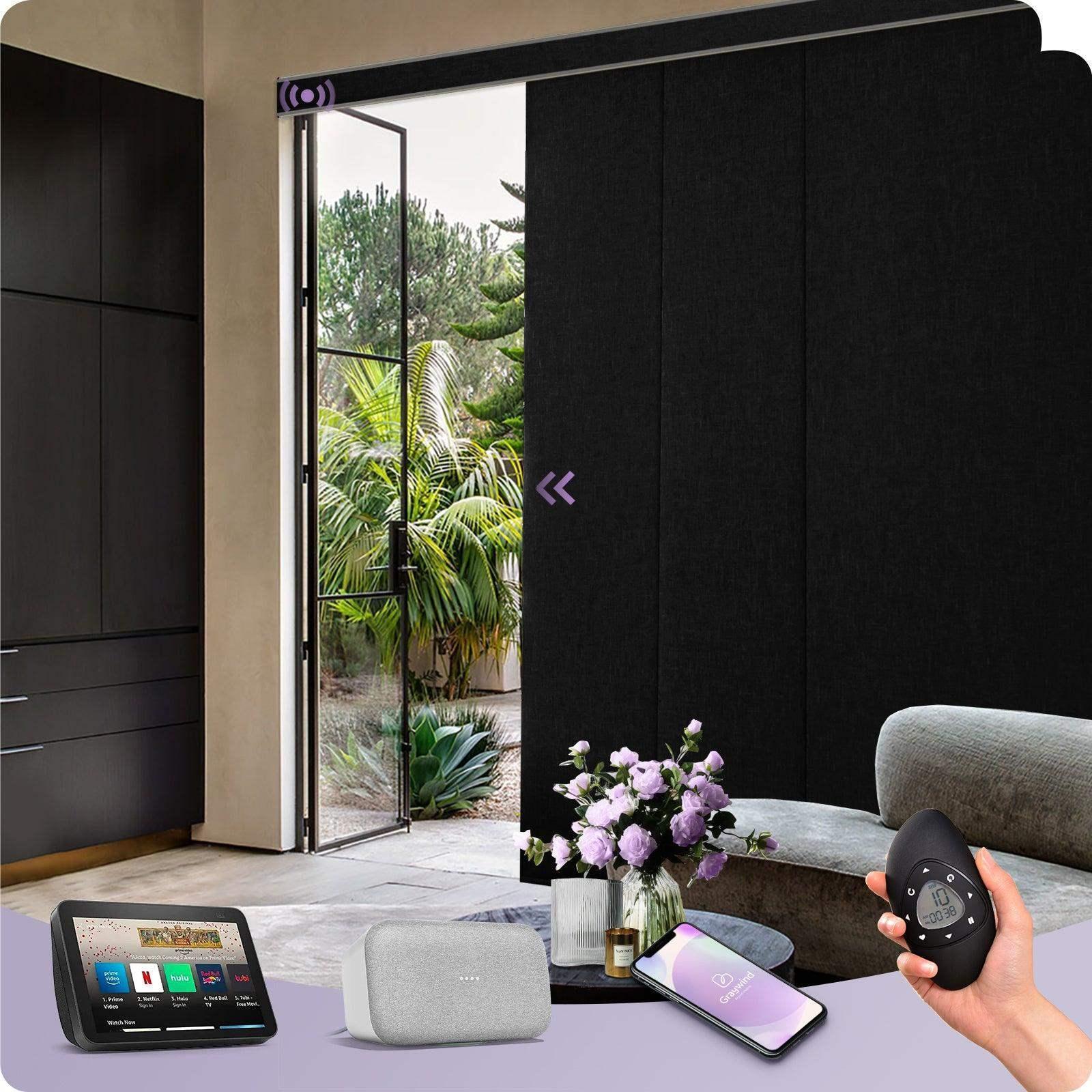 Graywind Electric Blackout Panel Blinds | Fabric Series | Custom Width to 177"