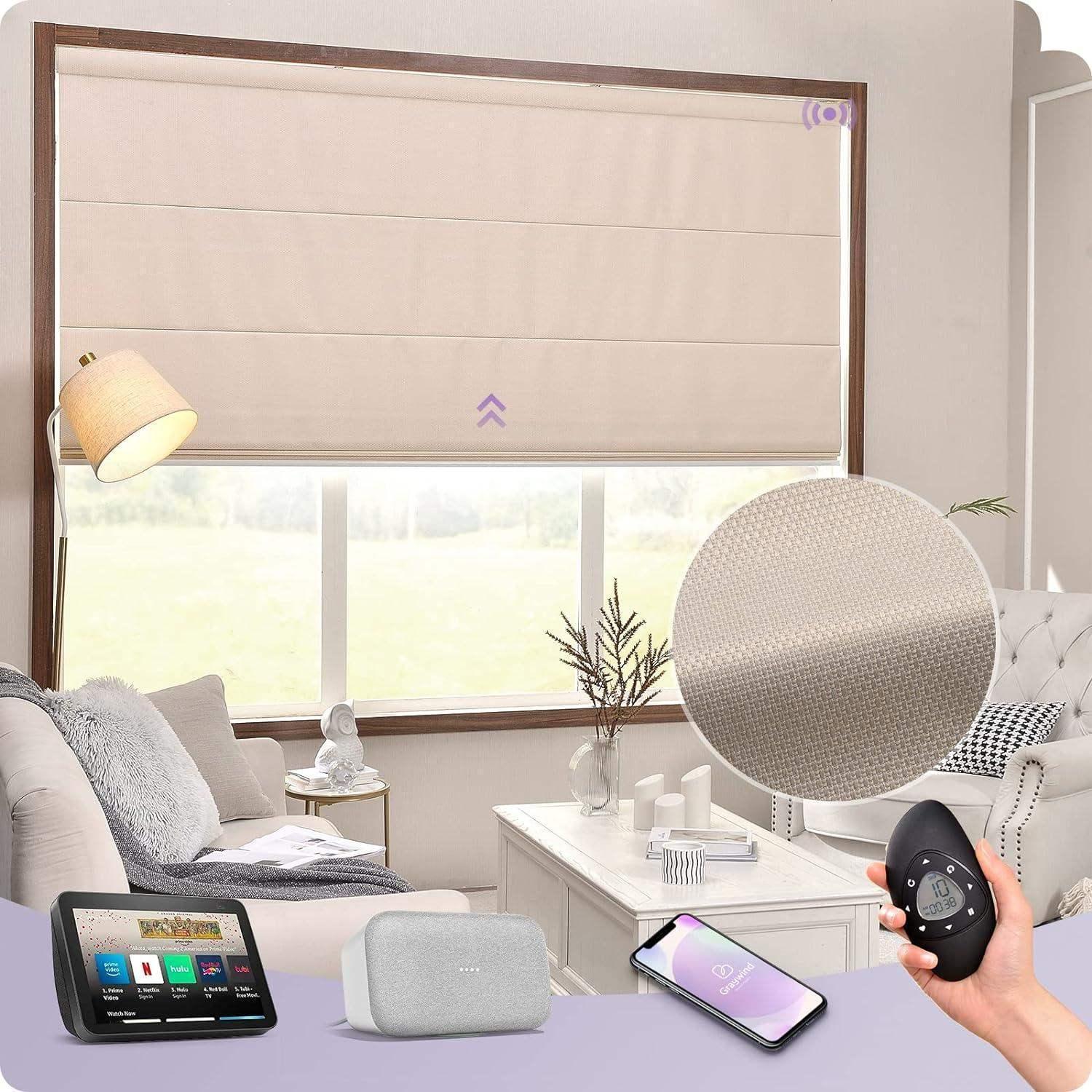 Graywind Electric Roman Blinds | Blackout Series