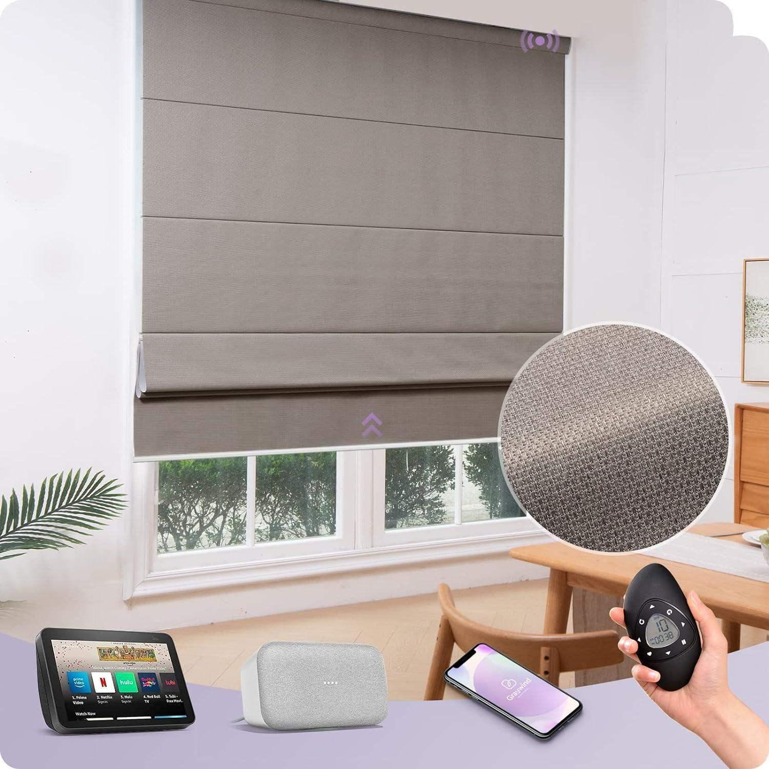 Graywind Electric Roman Blinds | Blackout Series