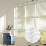 Graywind Electric Real Wooden Blinds |  Basswood White