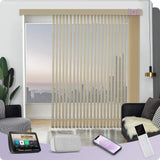 Graywind Electric Vertical Blinds | Light Filtering Waffle Series