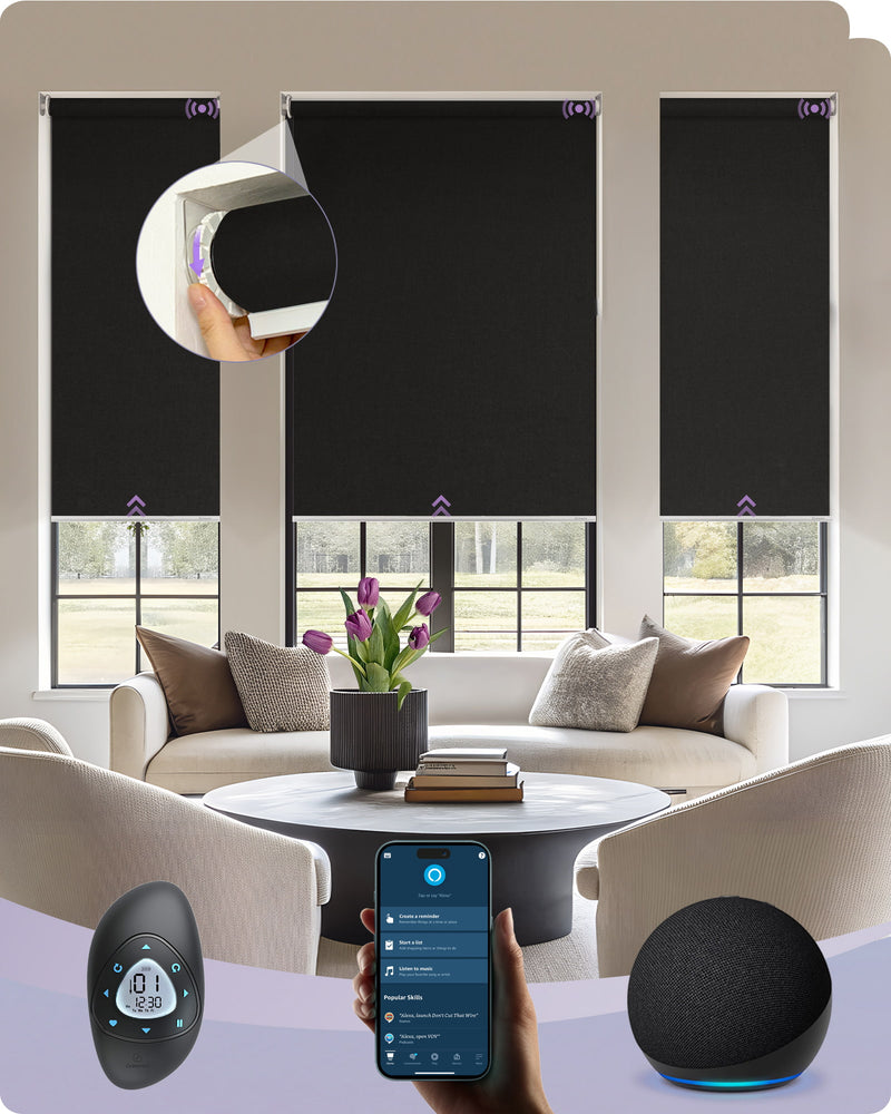 Graywind Electric No Drill Blinds - Roller Shades